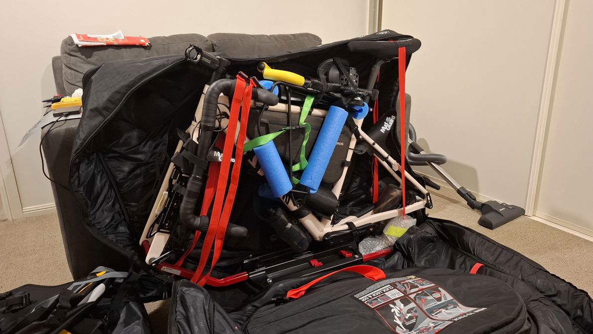 Getting packed up for the bike ride